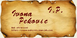 Ivona Peković vizit kartica